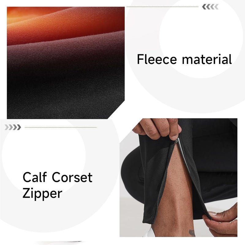 Santic Men's Cycling Pants Padded Thermal Mountain Bike Tights Cold Weather Fleece Biking Leggings Riding Pants - Image 2